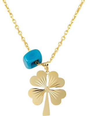 Bilezikci Midi Yonca 14 Ayar Altın Kolye