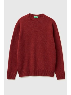 United Colors Of Benetton Bordo Erkek Erk_bisiklet Yaka Shetland Kazak Model Kodu: 103MK1N249F7