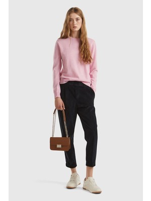 United Colors Of Benetton Pembe Melanj Kadın / Kız Bn_bisiklet Yaka %100 Merino Kazak Model Kodu: 1002D1K015T9
