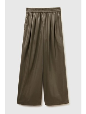 United Colors Of Benetton Haki Kadın / Kız Kdn_beli Lastikli Büzgülü Geniş Paça Pantolon Model Kodu: 4M3CDF0A82B9