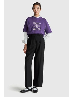 United Colors Of Benetton Siyah Kadın / Kız Kdn_viskoz Karışımlı Cepli Önden Fermuarlı Pantolon Model Kodu: 4QIKDF0AC100
