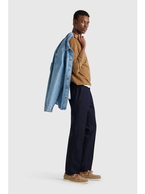 United Colors Of Benetton Lacivert Erkek Erk_keten Karışımlı Cebi Biyeli Düz Kalıp Pantolon Model Kodu: 4YQSUF03X016