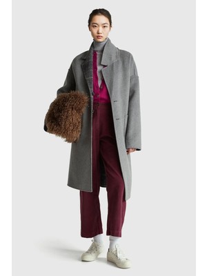 United Colors Of Benetton Mürdüm Kadın / Kız KDN_%100 Pamuk Önü Yama Cepli Düz Paça Pantolon Model Kodu: 494BDE02I1D3