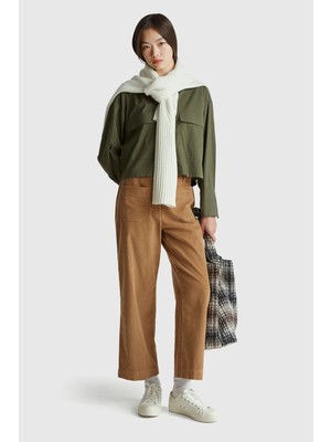 United Colors Of Benetton Taba Kadın / Kız KDN_%100 Pamuk Önü Yama Cepli Düz Paça Pantolon Model Kodu: 494BDE02I34A