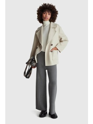 United Colors Of Benetton Antrasit Melanj Kadın / Kız Kdn_viskoz Karışımlı Beli Lastikli Geniş Paça Pantolon Model Kodu: 17Q3DF013507