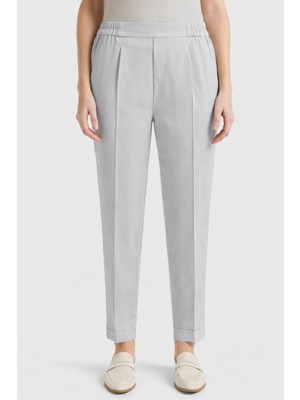 United Colors Of Benetton Gri Kadın / Kız KDN_%100 Liyosel Paçası Kıvrımlı Beli Lastikli Pantolon Model Kodu: 4Y09DF07910Y