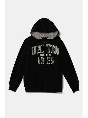 United Colors Of Benetton Siyah Erkek Ej_şardonlu Kapşonlu Sweatshirt Model Kodu: 224A3EB5C504H100