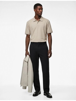 Koton Bej Erkek Pamuklu Regular Fit Kısa Kollu Düğmeli Polo Yaka Tişört Model Kodu: 6SAM10290MKBEJ