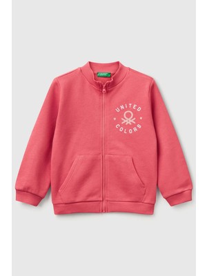 United Colors Of Benetton Fuşya Kadın / Kız Kk_simli Benetton Logo Işlemeli Fermuarlı Sweatshirt Model Kodu: 3J70G503NFUŞYA