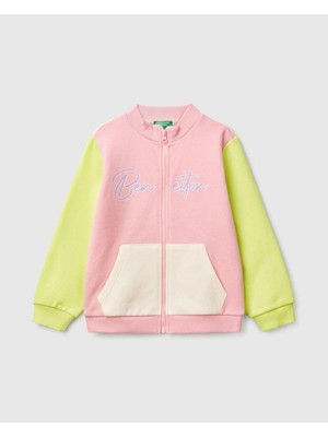 United Colors Of Benetton Mix Kadın / Kız Kk_simli Benetton Logo Işlemeli Fermuarlı Sweatshirt Model Kodu: 3J70G503N902