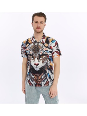 S-Ponder  Desenli Bütünleşen Tasarım Erkek Gömleği – %100 Polyester
