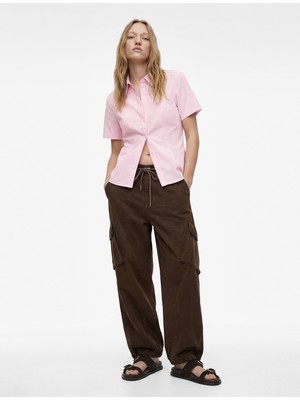Koton Slim Fit Kısa Kollu Klasik Yaka Düğmeli Pamuklu Gömlek