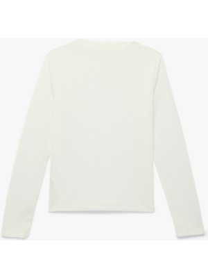 Koton Dik Yaka Uzun Kollu Slim Fit Ribanalı Tişört