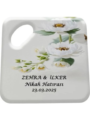 Nikah Nişan Kına ve Doğum Günleri Için Kişiye Özel Tasarlanabilen Kare Bardak Altlığı Magnet Açacak