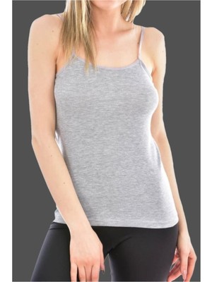 Tutku Kadın Gri Pamuklu Ribana Ip Askılı Atlet 6'lı Paket Esnek Kumaş ve Nefes Alabilir Özellik