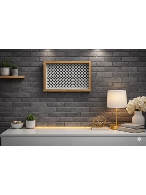 EyluX Shop Modern Dekoratif Duvara Asılabilir Sigorta ve Modem-Wifi Saklama Kutusu 30X40 cm Derinlik 10CM