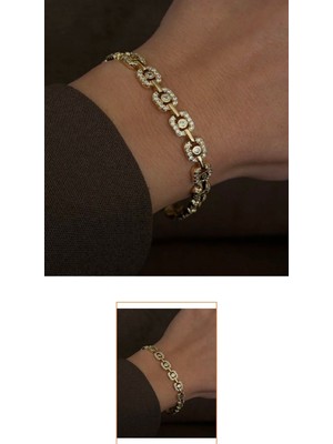 ✨ Baget Taş Detaylı Gold Bileklik ✨