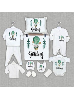 Bebeqon Isme 11'li Organik Hastane Çıkışı Erkek Çocuk İçin Ekru Renkli Set