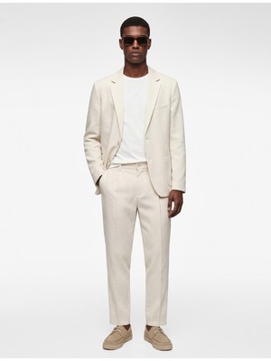 Koton Uzun Kollu Viskon Karışımlı Cepli Düğmeli Mono Yaka Slim Fit Blazer Ceket