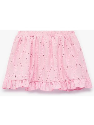 Koton Beli Lastikli Fırfır Detaylı A Kesim Brodeli Etek