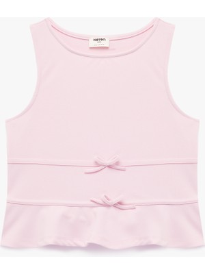 Koton Fiyonk Detaylı Bisiklet Yaka Kolsuz Bluz