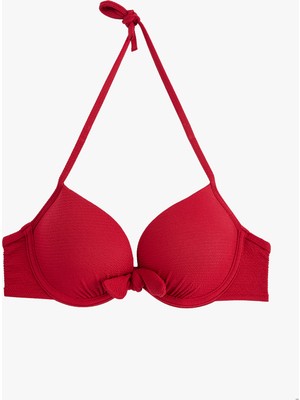 Koton Kalp Yaka Dokulu Fiyonklu Push-Up Bikini Üstü
