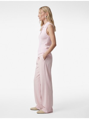 Koton Düğmeli Kolsuz Polo Yaka Triko Bluz