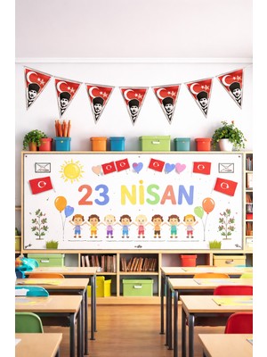 Okavango 23 Nisan Süsleri 23 Nisan Hediyeleri Ipli Ay Yıldızlı Bayrak 10 Lu Flama