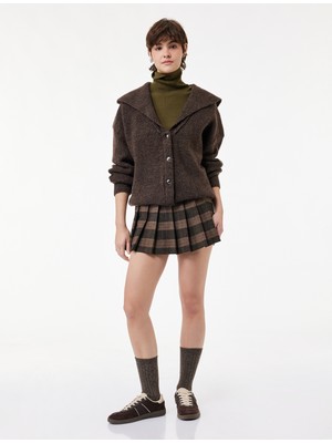 Koton Uzun Kollu Düğmeli Devrik Yaka Triko Hırka