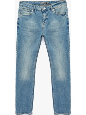 Koton Normal Bel Pamuklu Straight Fit Jean Pantolon - Mark Jean