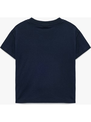 Koton Timsah Baskılı Kısa Kollu Erkek Çocuk Tişört Pamuklu Günlük Stil Lacivert