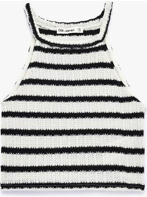Koton Halter Yaka Kolsuz Kroşe Crop Bluz