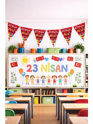 Pairla 23 Nisan Süsleri 23 Nisan Hediyeleri Ipli Ay Yıldızlı Bayrak 10 Lu Flama