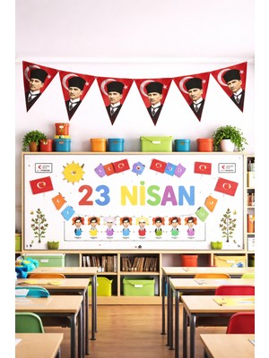 Pairla 23 Nisan Süsleri 23 Nisan Hediyeleri Ipli Ay Yıldızlı Bayrak 10 Lu Flama
