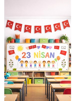 Pairla 23 Nisan Süsleri 23 Nisan Hediyeleri Ipli Ay Yıldızlı Bayrak 10 Lu Flama