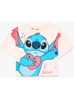 Koton Pamuklu Kısa Kollu Bisiklet Yaka Lisanslı Stitch Baskılı Tişört
