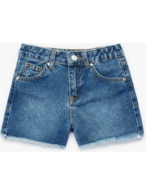 Koton Cepli Bol Kesim Püsküllü Paça Pamuklu Denim Şort
