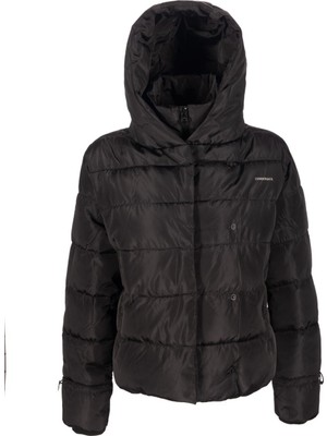 Lumberjack SN71 Short Karina Coat Kadın Şişme Midi Kaban 1pr Uzun Kol Siyah Düz Desenli XS Boyut 101044572