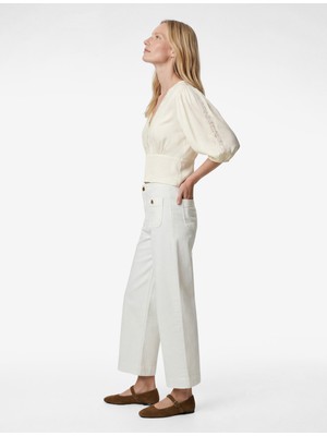 Koton Pamuklu Cepli Normal Bel Culotte Pantolon - Culotte Jeans