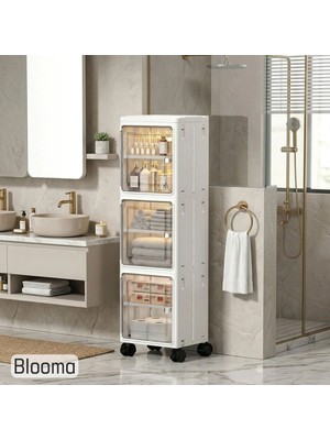 Blooma 3 Kapaklı 6 Katlı Çok Amaçlı Organizer Dolap Banyo Mutfak Saklama Kutusu Beyaz