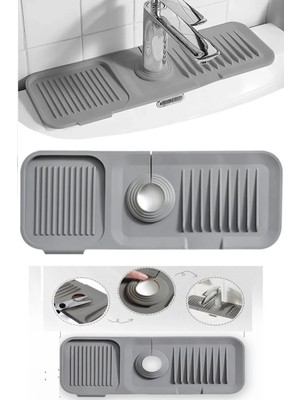 DS LLC Ieg™ Elastik Mutfak Banyo Musluk Matı Düzenleyici Kaydırmaz Taban Organizer Lavabo Kenar Mat