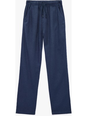 Koton Keten ve Viskon Karışımlı  Beli Bağcıklı Basic Pantolon