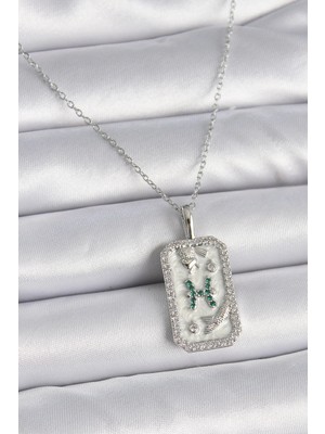 DS LLC Ietaks™ 316L Çelik Gümüş Renk Zincir Balık Burcu Zirkon Taşlı Kadın Kolye