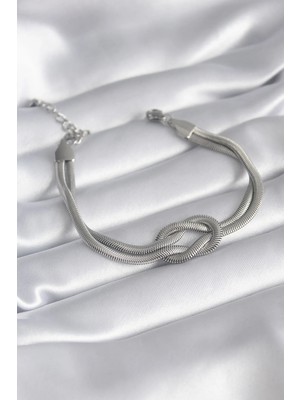 DS LLC Ietaks™ 316L Çelik Çelik Gold Renk Italyan Zincir Düğüm Model Kadın Bileklik