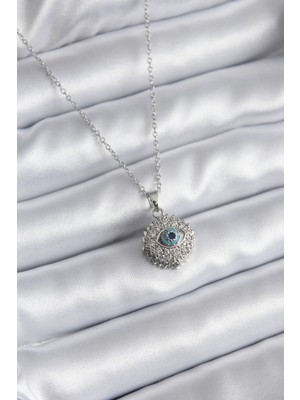 DS LLC Ietaks™ 316L Çelik Gold Renk Zirkon Taşlı Göz Model Kadın Kolye