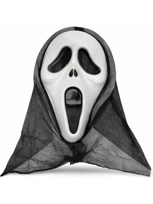 DS LLC Kapşonlu Çığlık Maskesi Scream Maskesi - Hayalet Maskesi 33X21 cm