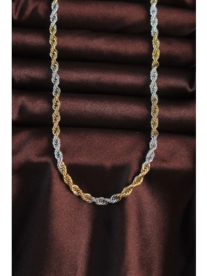 DS LLC Ietaks™ 316L Çelik Çift Renk Burgu Tasarımlı Kolye