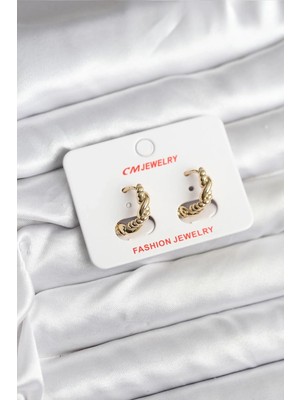 DS LLC Ietaks™ 14K Gold Renk Kaplama Burgu Model cm Kadın Küpe