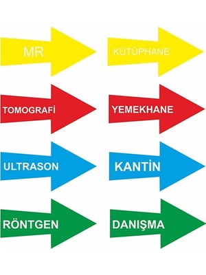 heptex Ok Işareti Sticker (20X10 20 Adet - Yazılacak Kelimeyi ve Rengi Siz Belirleyin)