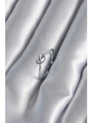 DS LLC Ietaks™ Gümüş Renk Düğüm Kalp Model Kadın Yüzük